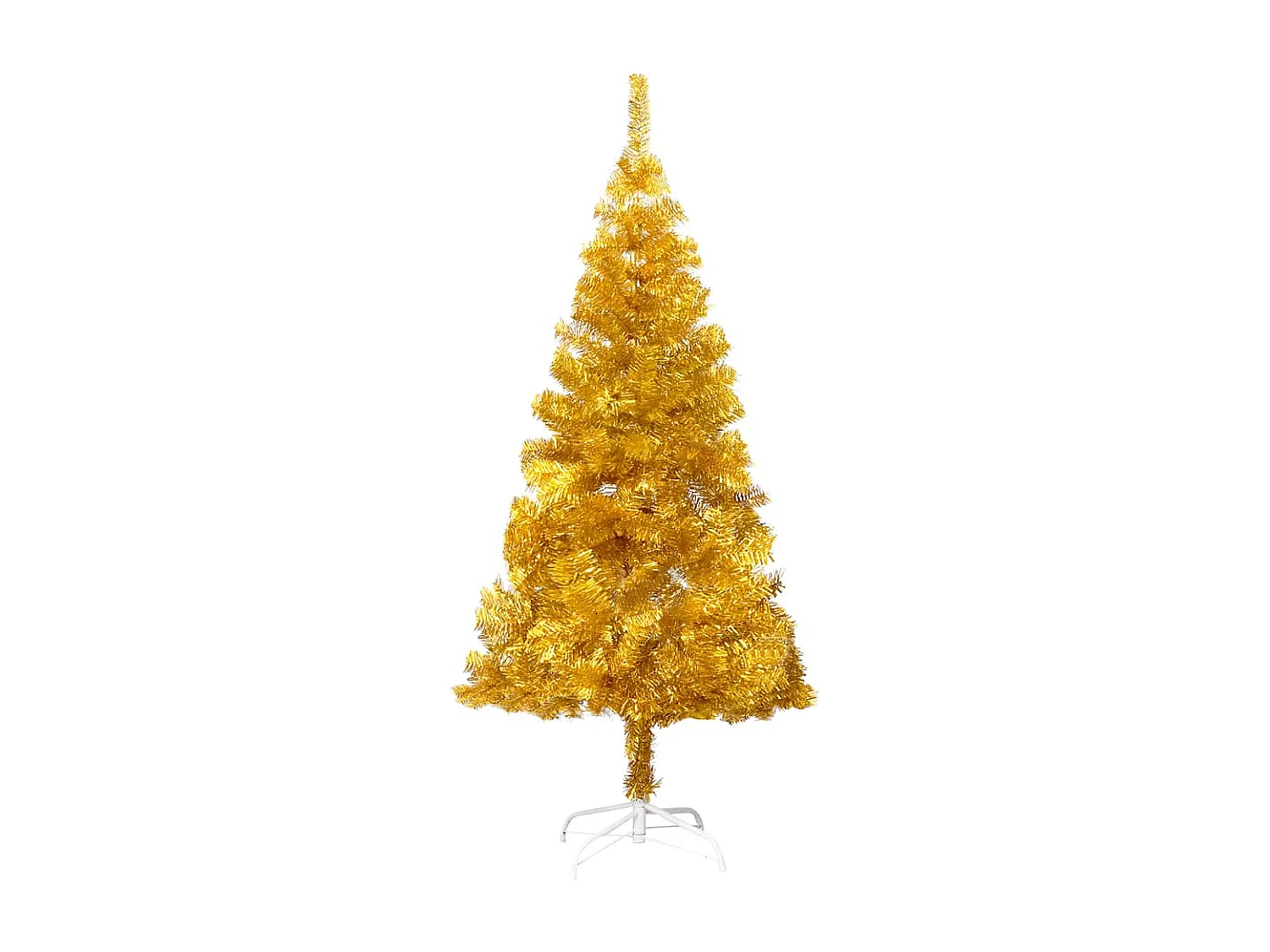 Arbre de Noël artificiel pré-éclairé et boules doré 120 cm PET