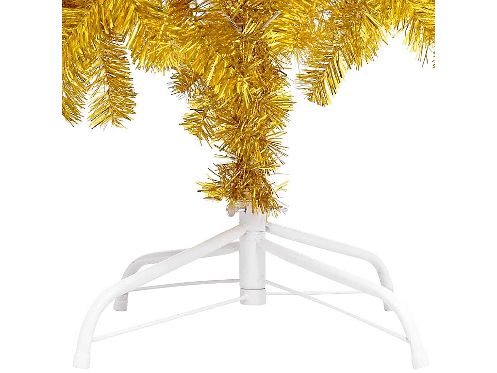 Arbre de Noël artificiel pré-éclairé et boules doré 120 cm PET