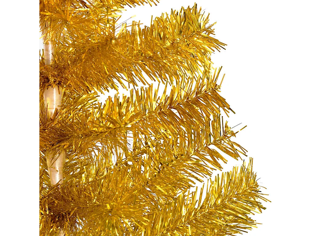 Arbre de Noël artificiel pré-éclairé et boules doré 120 cm PET