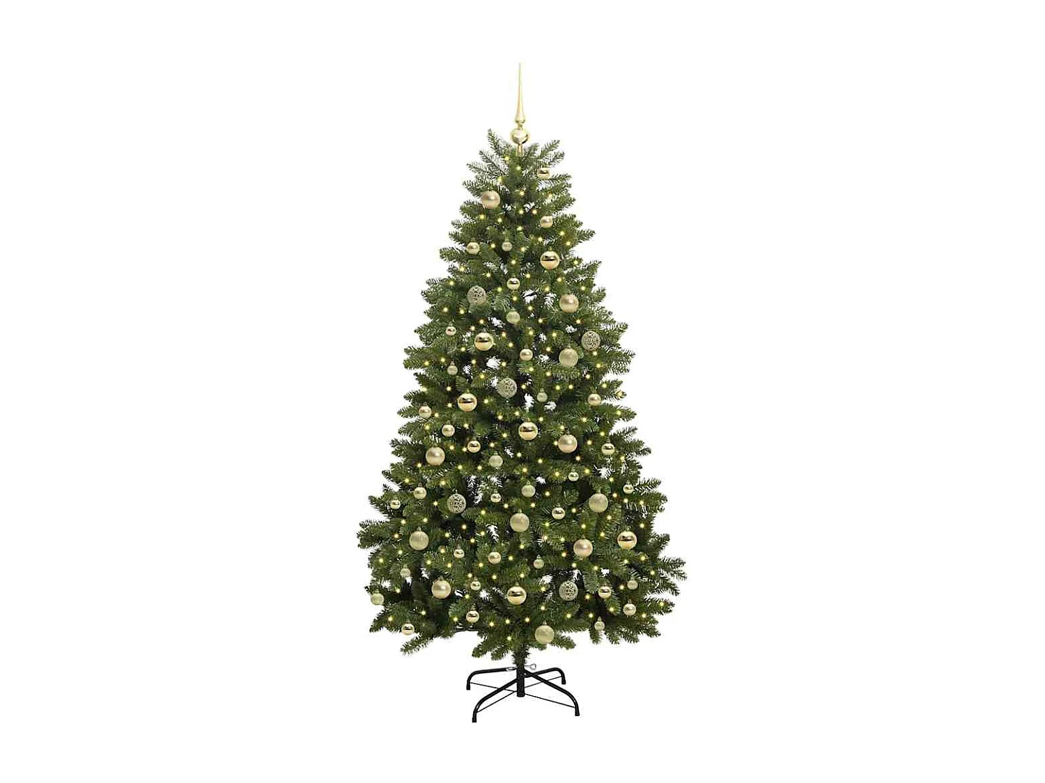 Albero di Natale artificiale con 300 LED Verde 180 cm PVC e metallo