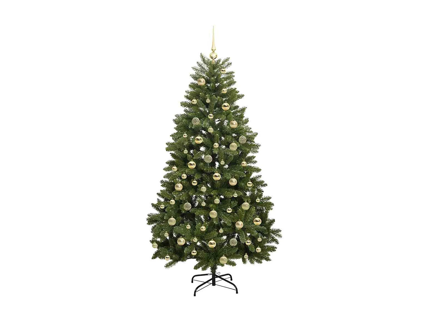 Albero di Natale artificiale con 300 LED Verde 180 cm PVC e metallo