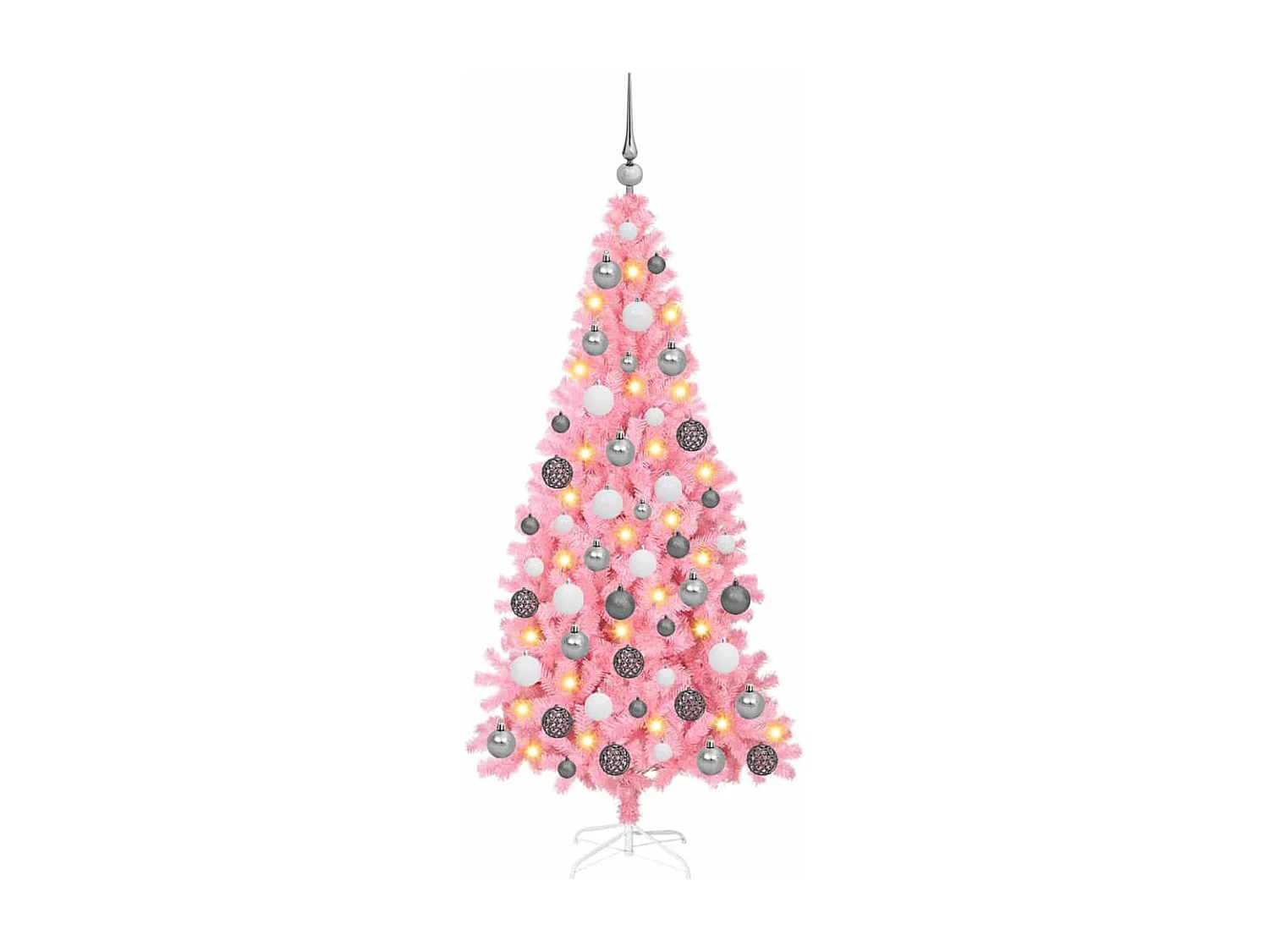 Sapin de Noël avec 300 LED avec support Rose 180 cm PVC