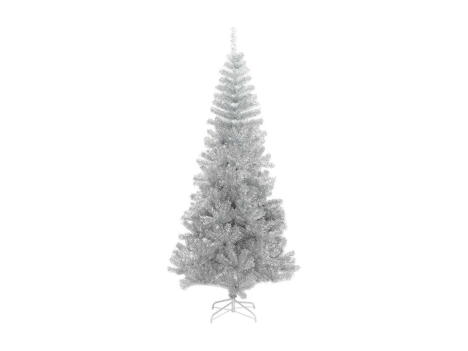 Weihnachtsbaum mit 300 LEDs mit Ständer Silber 240 cm PET
