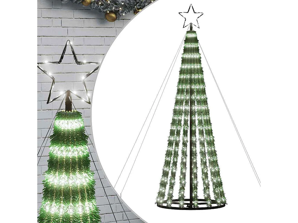 LED kerstboom 275 LED's koud wit 180 cm