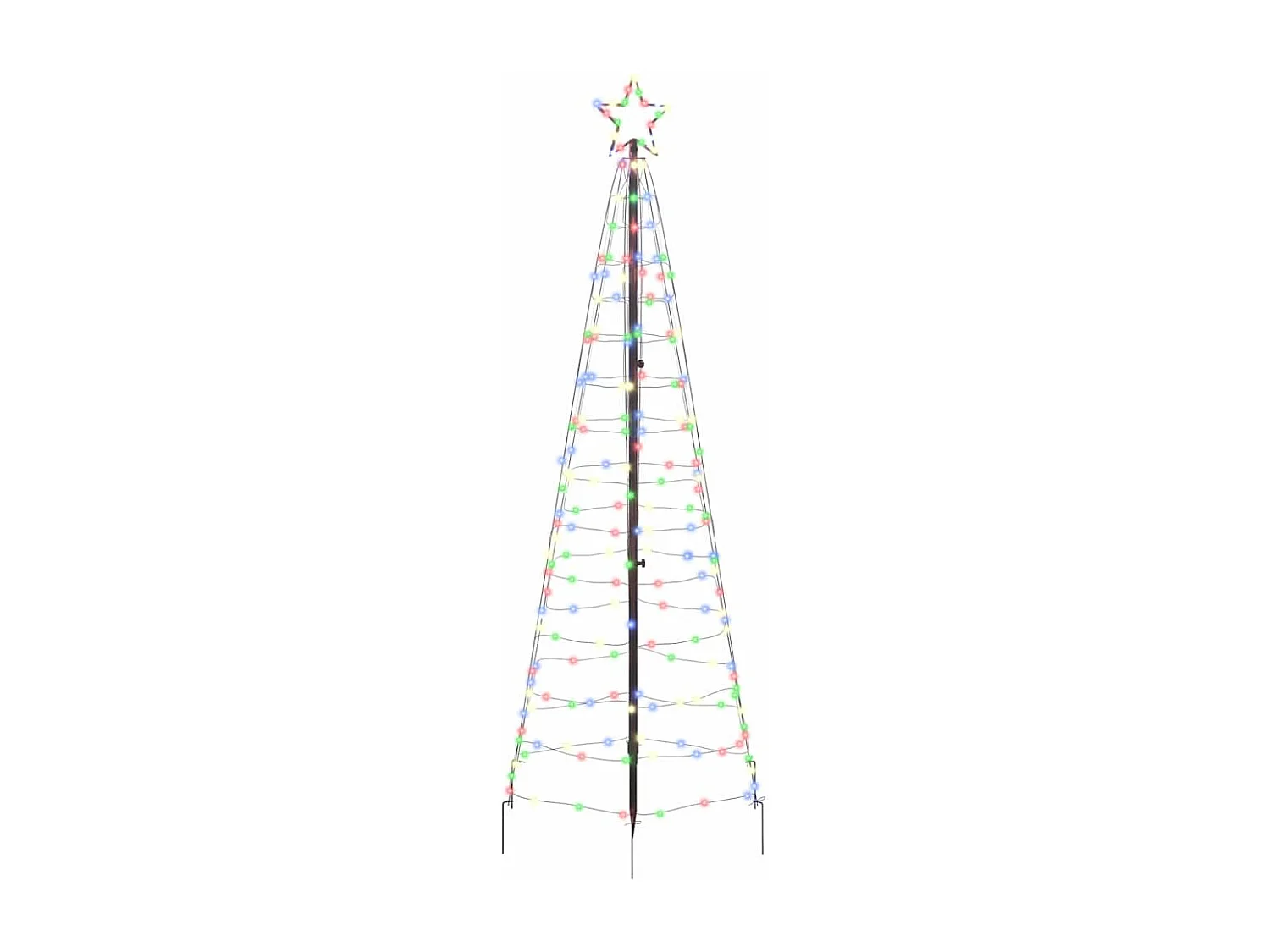 Arbre de Noël LED avec piquets au sol Multicolore 250 cm Fer