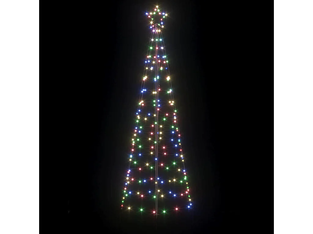 Albero di Natale a LED con picchetti da terra Multicolore 250 cm Ferro