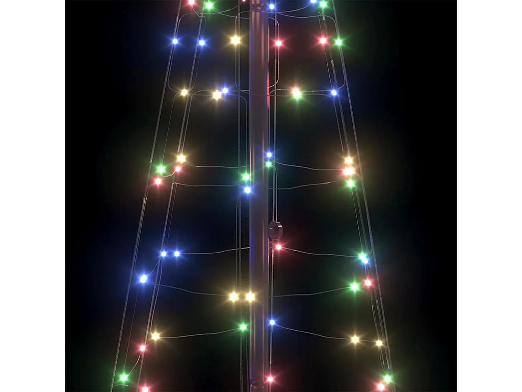 Albero di Natale a LED con picchetti da terra Multicolore 250 cm Ferro