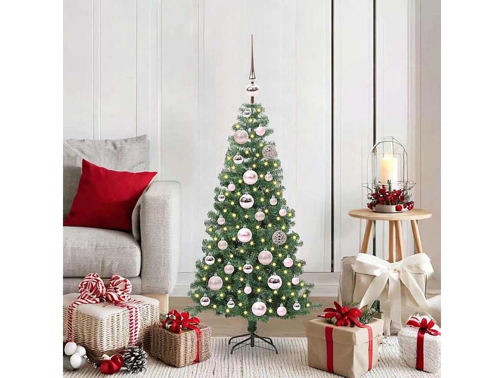 Sapin de Noël avec 150 LED avec support Vert 120 cm PVC