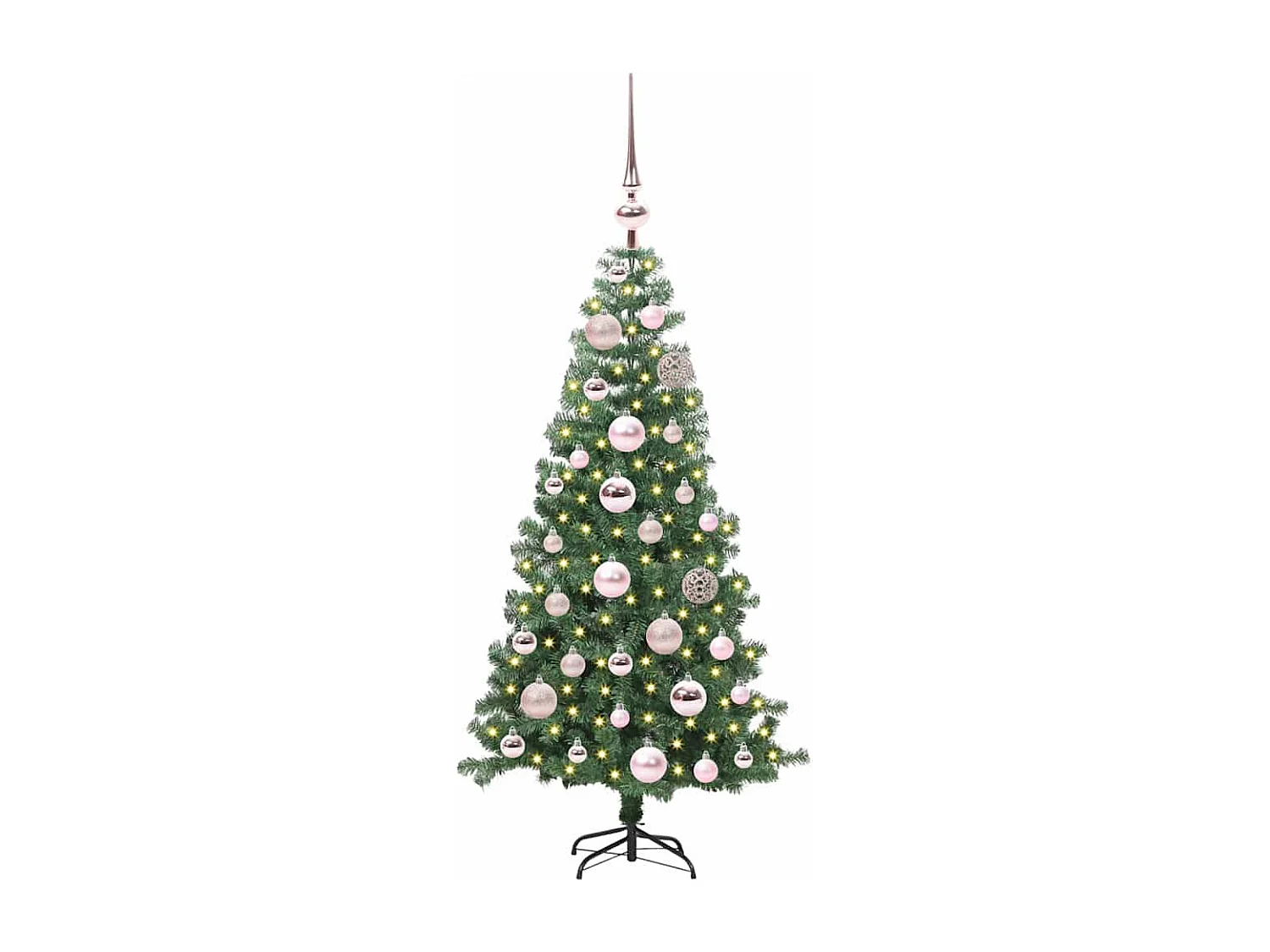 Sapin de Noël avec 150 LED avec support Vert 120 cm PVC