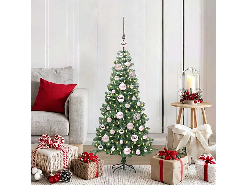 Sapin de Noël avec 150 LED avec support Vert 120 cm PVC