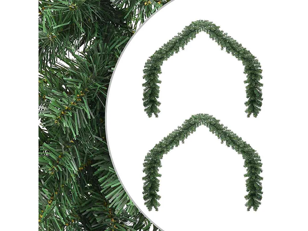 Guirlande de Noël 2 pcs Vert 20 m PVC