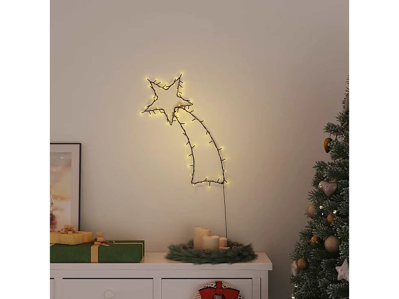 Lumières de Noël silhouette d'étoile filante 80 LED
