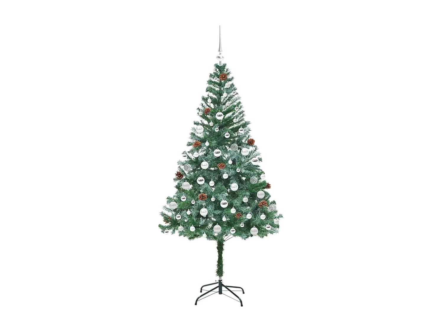Sapin de Noël artificiel avec 300 LED Vert 180 cm PVC et Acier