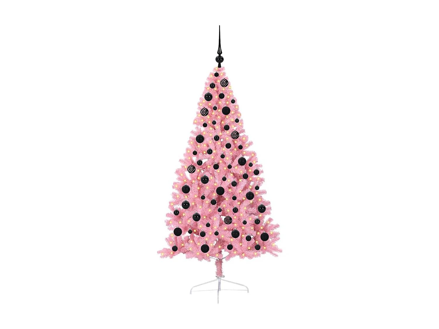 Sapin de Noël artificiel pré-éclairé Rose 180 cm PVC