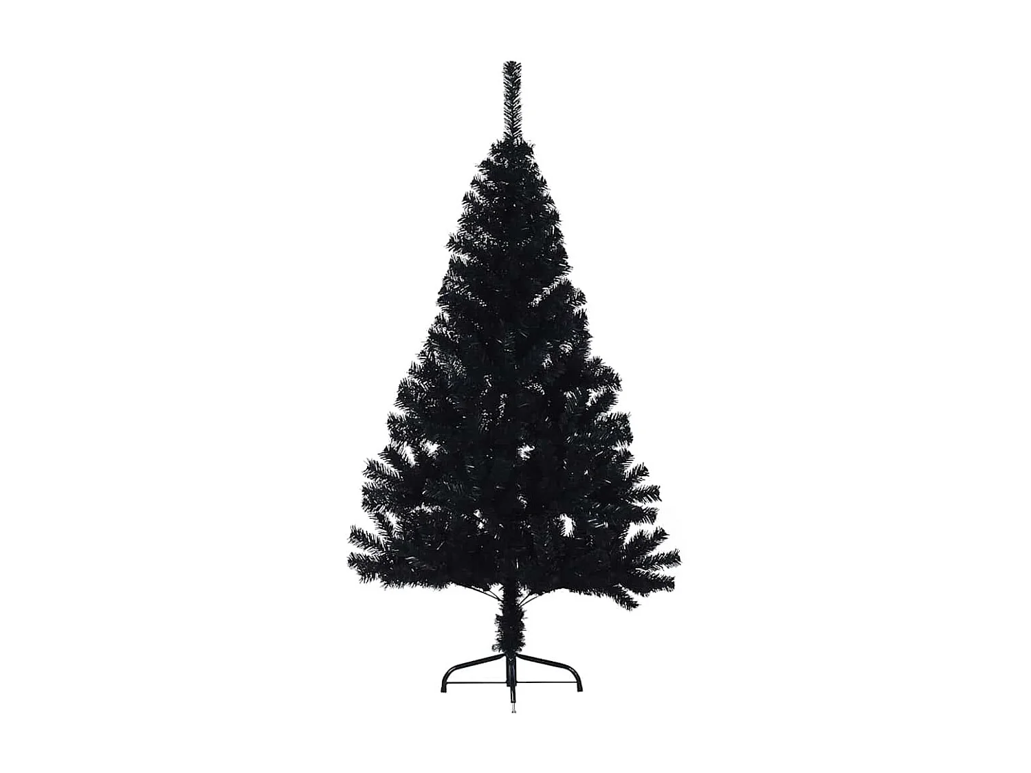 Albero di Natale artificiale preilluminato nero 150 cm in PVC