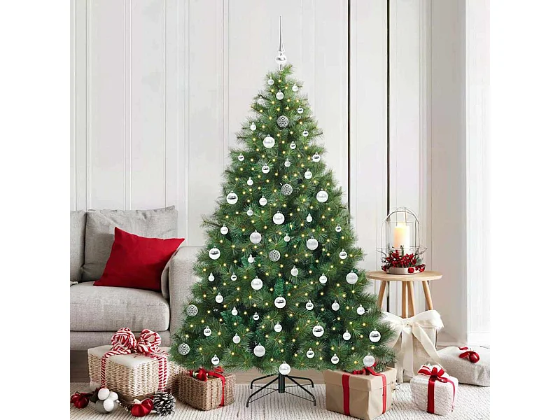 Sapin de Noël artificiel avec 300 LED Vert 180 cm PE et PVC
