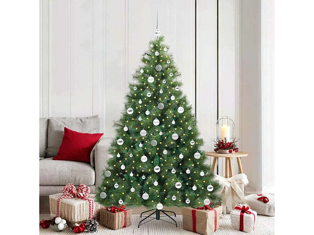 Sapin de Noël artificiel avec 300 LED Vert 180 cm PE et PVC