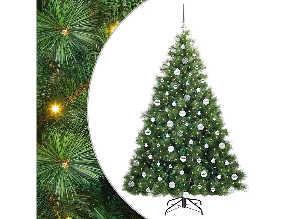 Sapin de Noël artificiel avec 300 LED Vert 180 cm PE et PVC