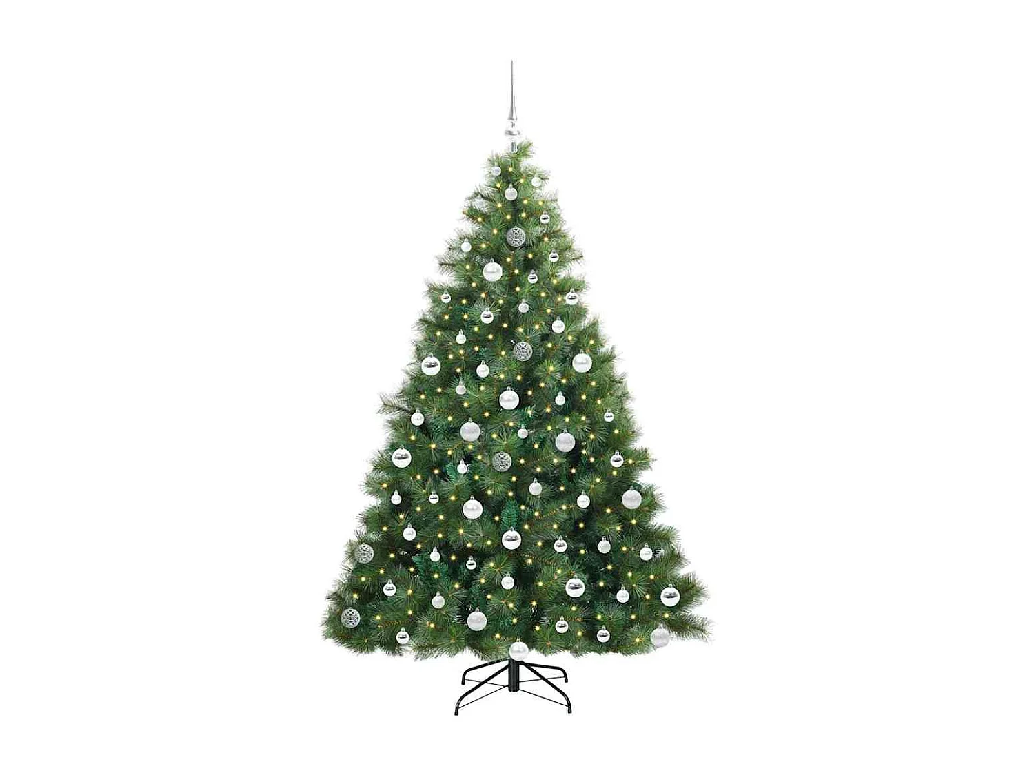 Sapin de Noël artificiel avec 300 LED Vert 180 cm PE et PVC