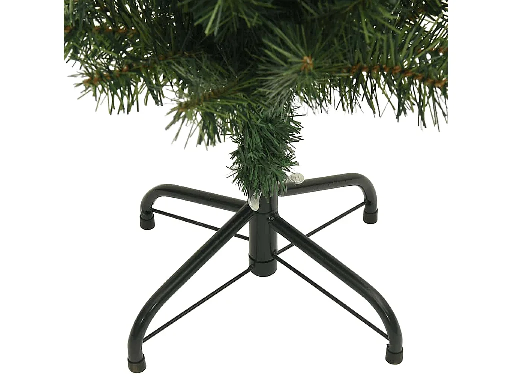 Sapin de Noël artificiel mince avec support vert 240 cm PVC
