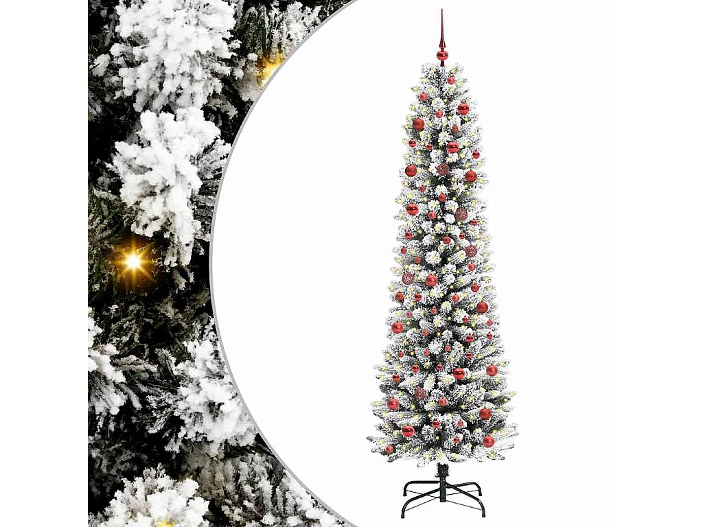Sapin de Noël artificiel avec 300 LED Vert et blanc 210 cm