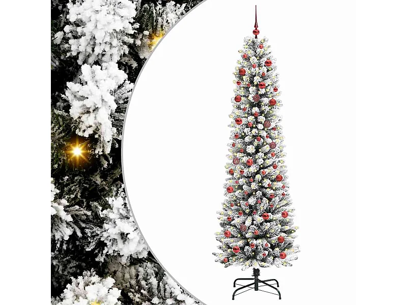 Sapin de Noël artificiel avec 300 LED Vert et blanc 210 cm