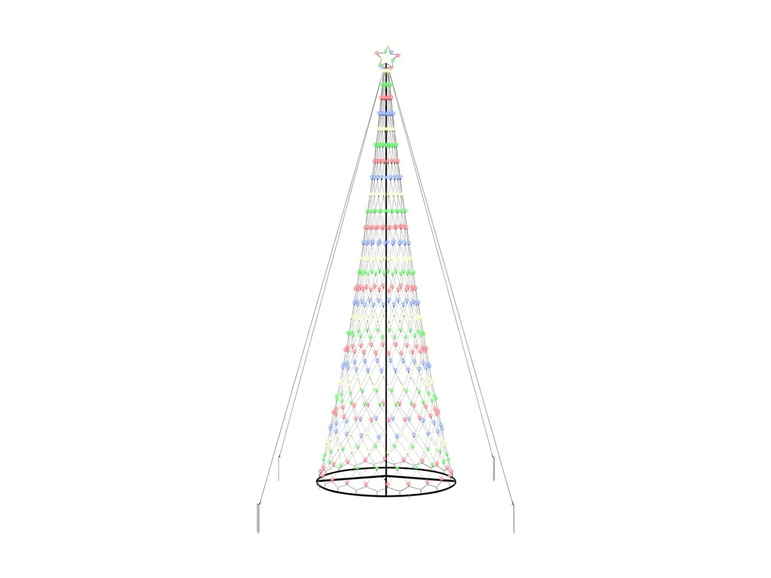 Mehrfarbiger LED-Weihnachtsbaum 160 x 160 x 500 cm Metall
