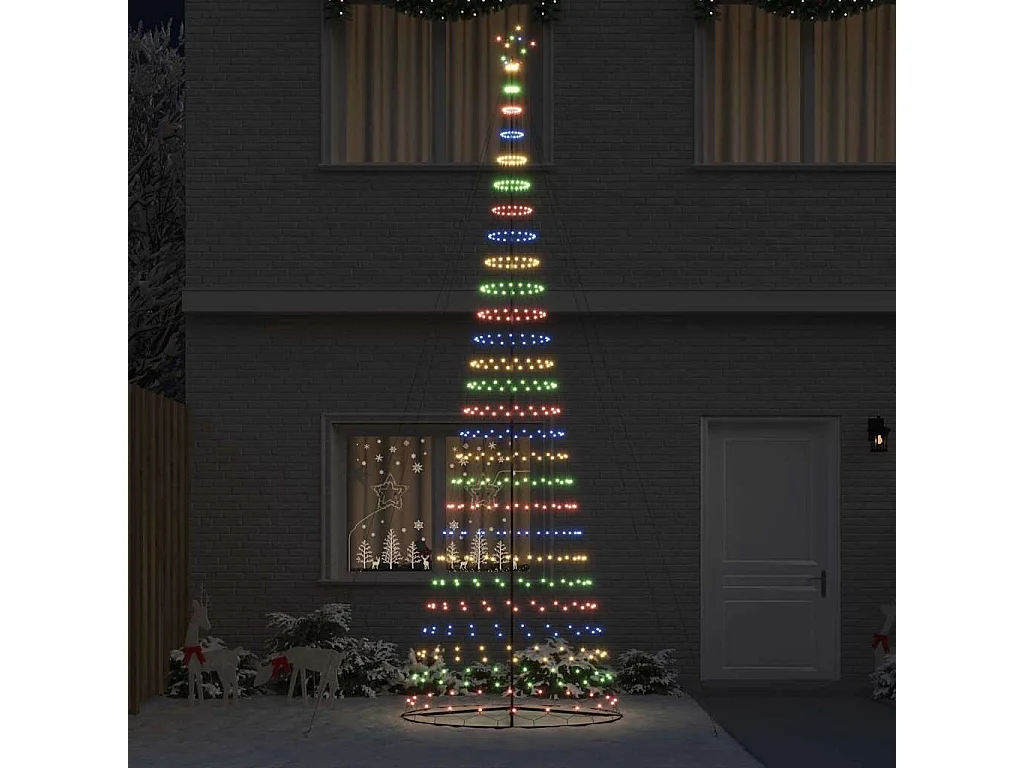 Mehrfarbiger LED-Weihnachtsbaum 160 x 160 x 500 cm Metall