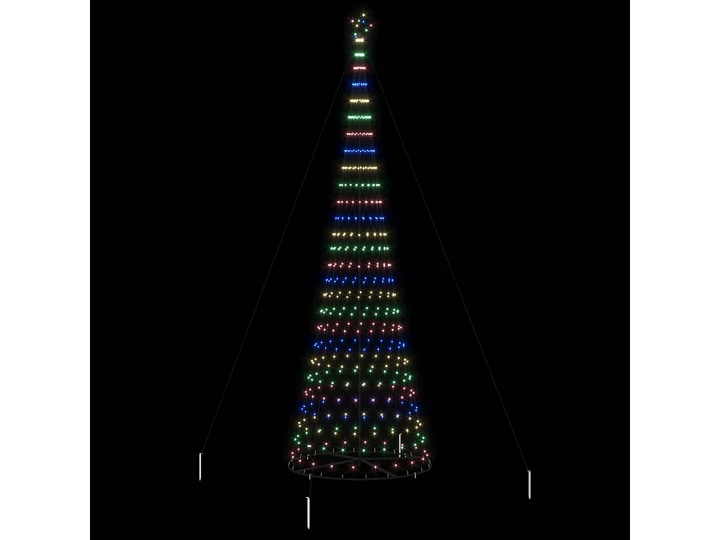 Mehrfarbiger LED-Weihnachtsbaum 160 x 160 x 500 cm Metall