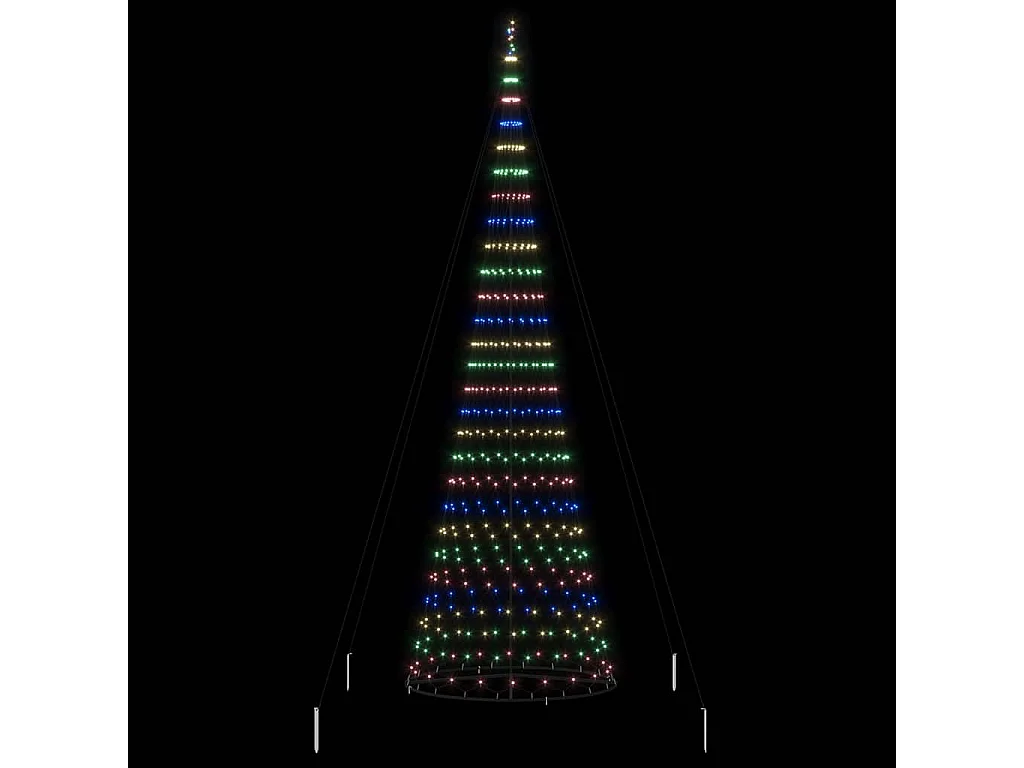 Mehrfarbiger LED-Weihnachtsbaum 160 x 160 x 500 cm Metall