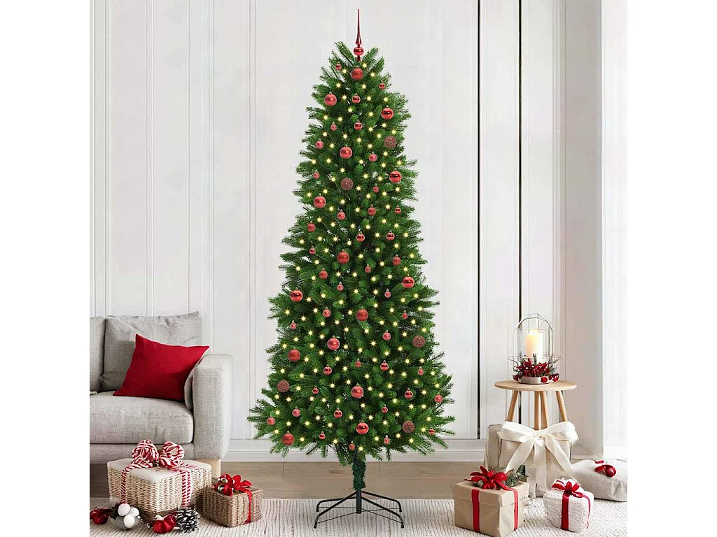 Sapin de Noël avec 300 LED avec support Vert 240 cm PE