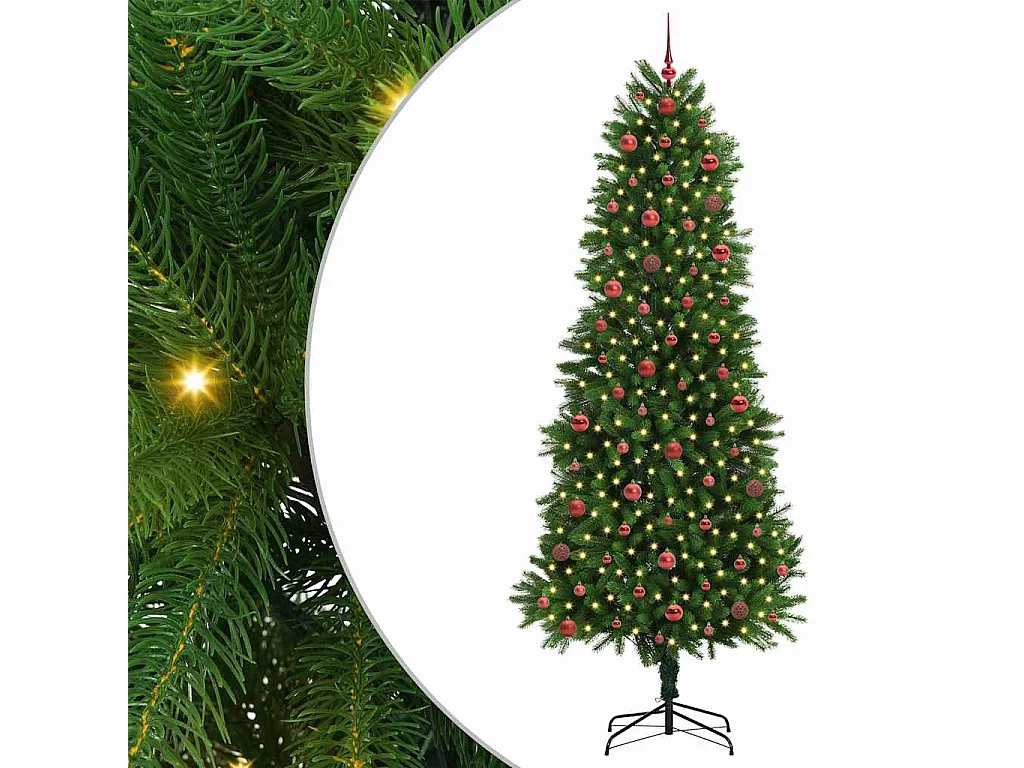 Sapin de Noël avec 300 LED avec support Vert 240 cm PE