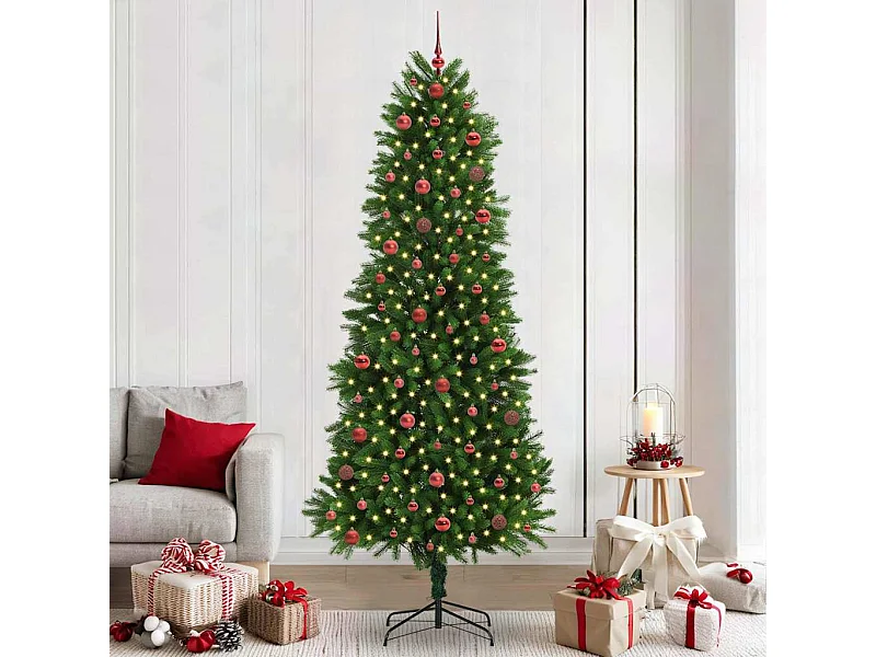Sapin de Noël avec 300 LED avec support Vert 240 cm PE