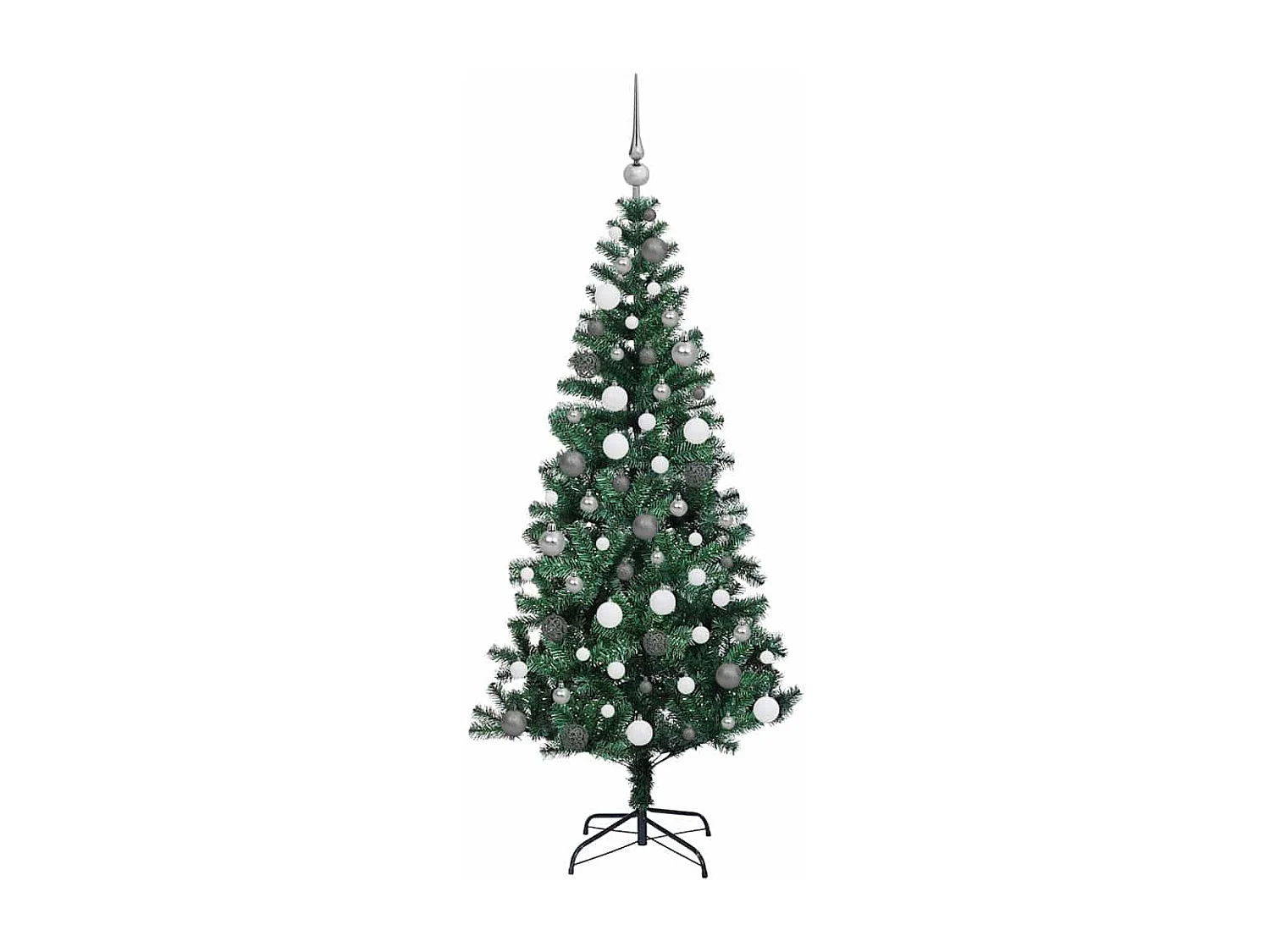 Voorverlichte Kunstkerstboom Groen 180 cm PVC en Metaal