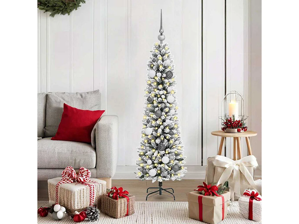 Sapin de Noël artificiel Blanc 150 cm PVC, métal et plastique