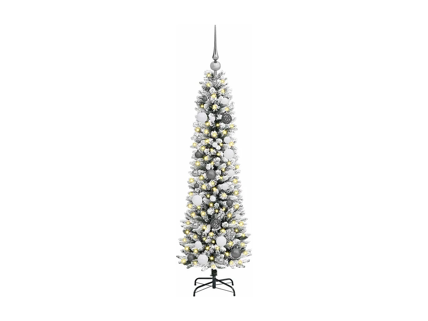 Sapin de Noël artificiel Blanc 150 cm PVC, métal et plastique