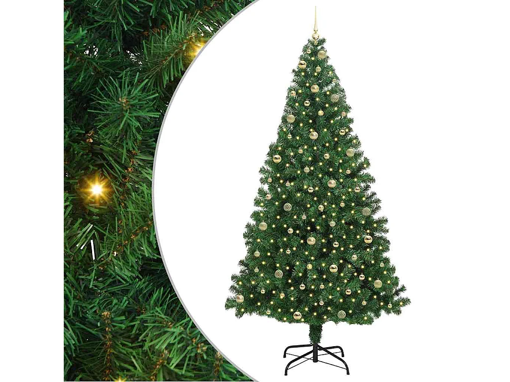 Sapin de Noël artificiel Vert 240 cm PVC, Acier et Plastique