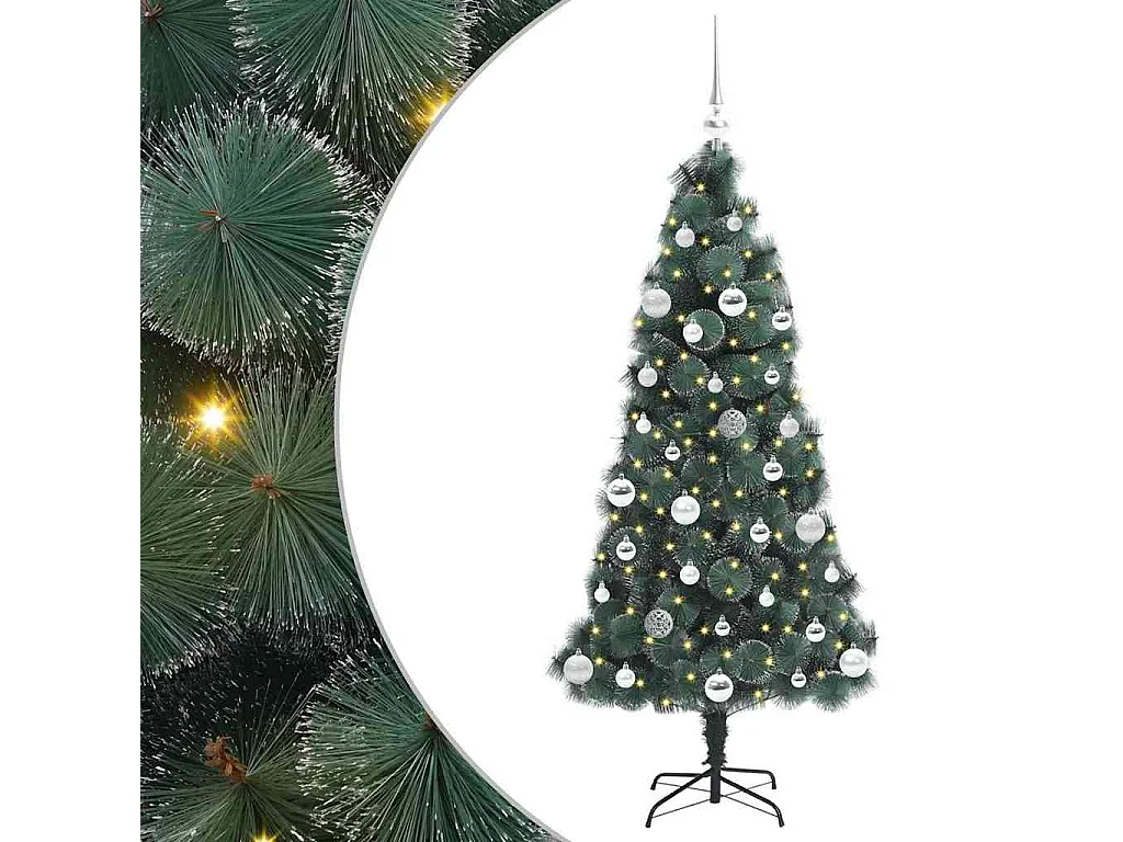 Arbre de Noël artificiel pré-éclairé avec ensemble de boules