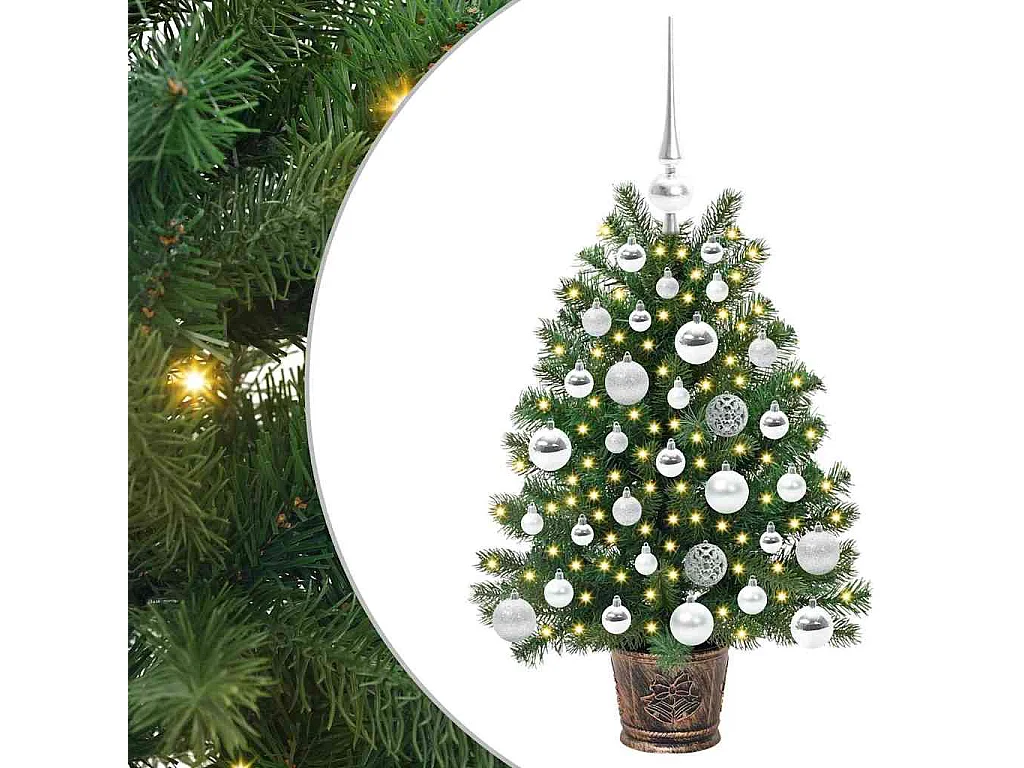 Albero di Natale artificiale con 150 LED Verde 75 cm PE e PVC