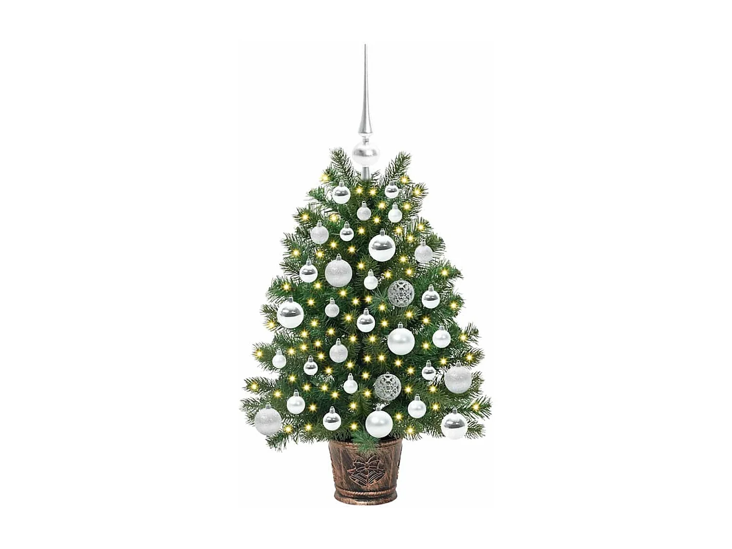 Albero di Natale artificiale con 150 LED Verde 75 cm PE e PVC