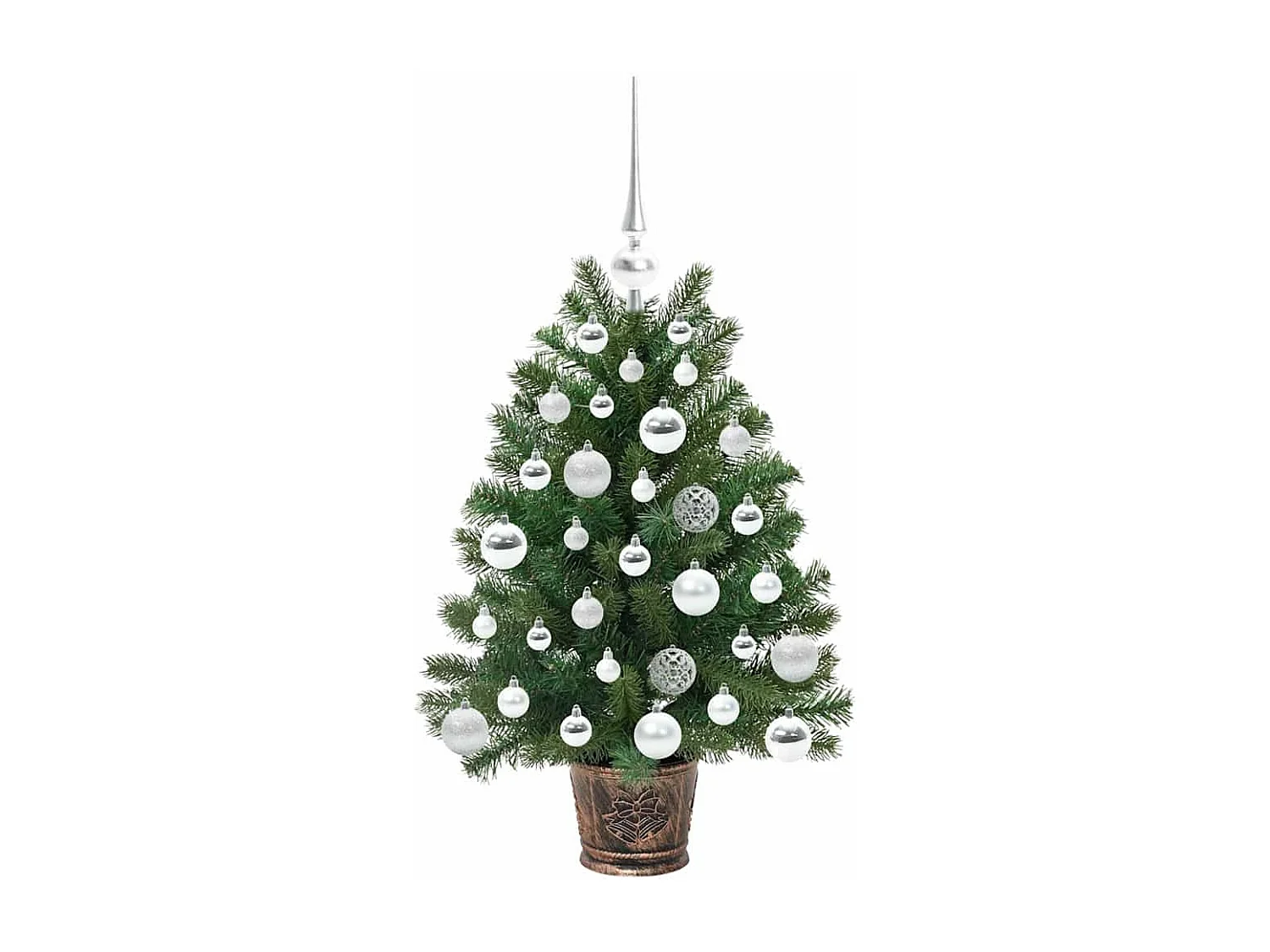 Albero di Natale artificiale con 150 LED Verde 75 cm PE e PVC