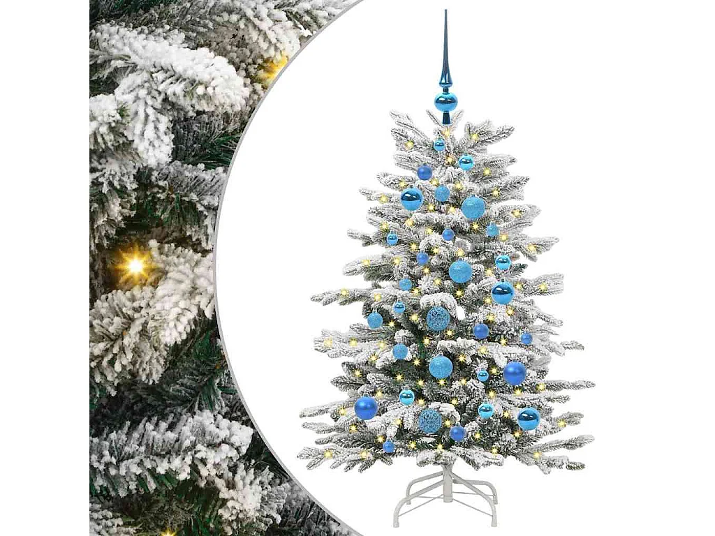Albero di Natale artificiale con rami incernierati bianco 120 cm