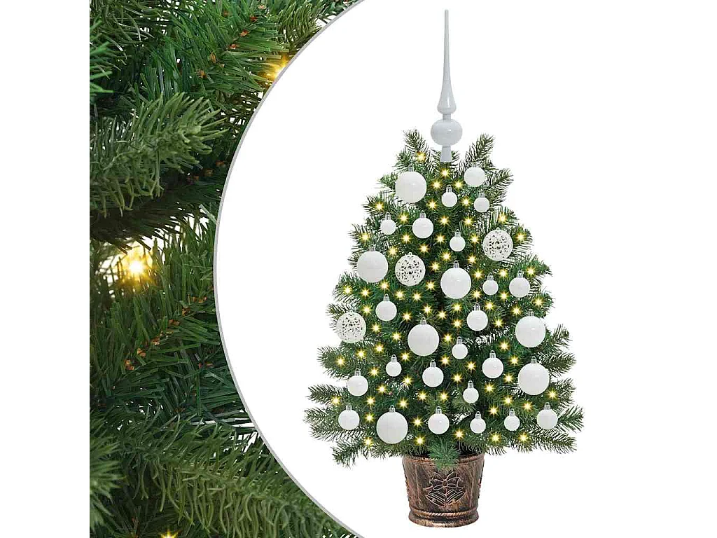 Albero di Natale artificiale con 150 LED Verde 75 cm PE e PVC