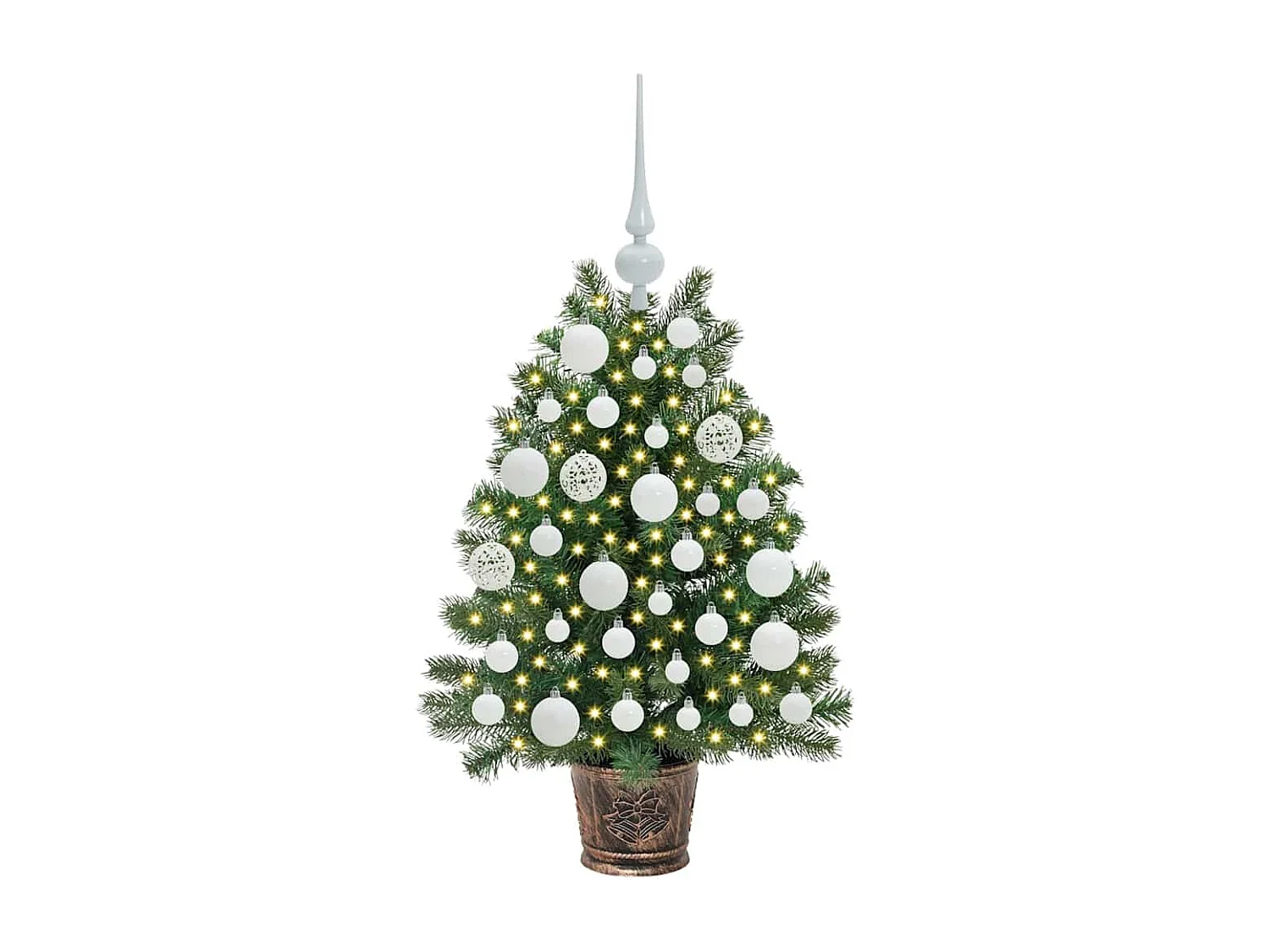 Albero di Natale artificiale con 150 LED Verde 75 cm PE e PVC