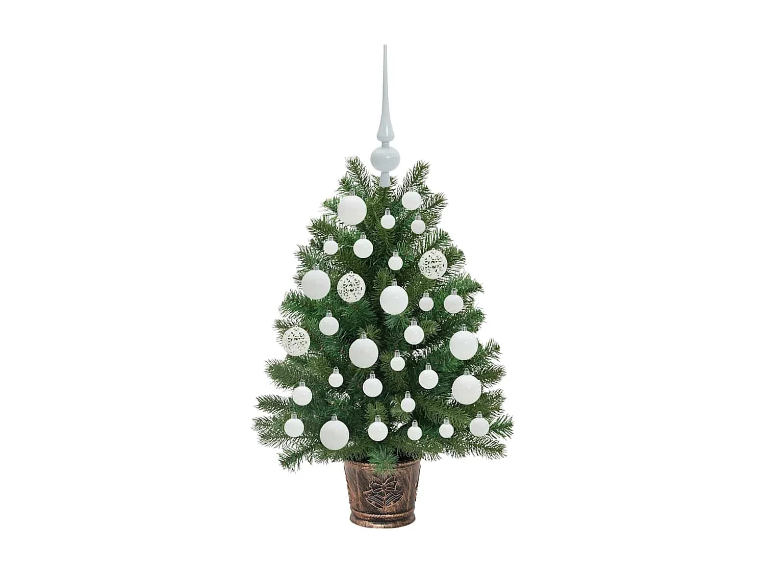 Albero di Natale artificiale con 150 LED Verde 75 cm PE e PVC