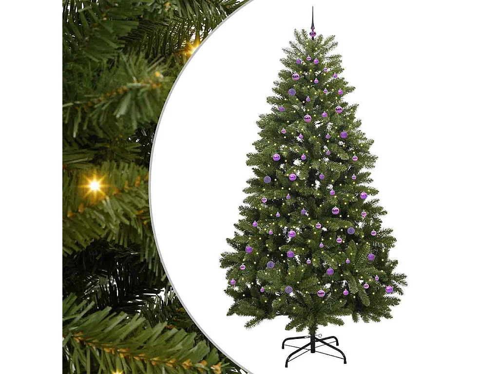 Sapin de Noël artificiel avec 300 LED Vert 270 cm PVC et métal