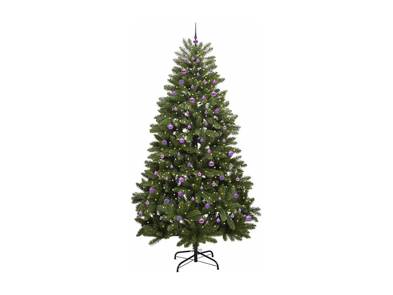 Sapin de Noël artificiel avec 300 LED Vert 270 cm PVC et métal