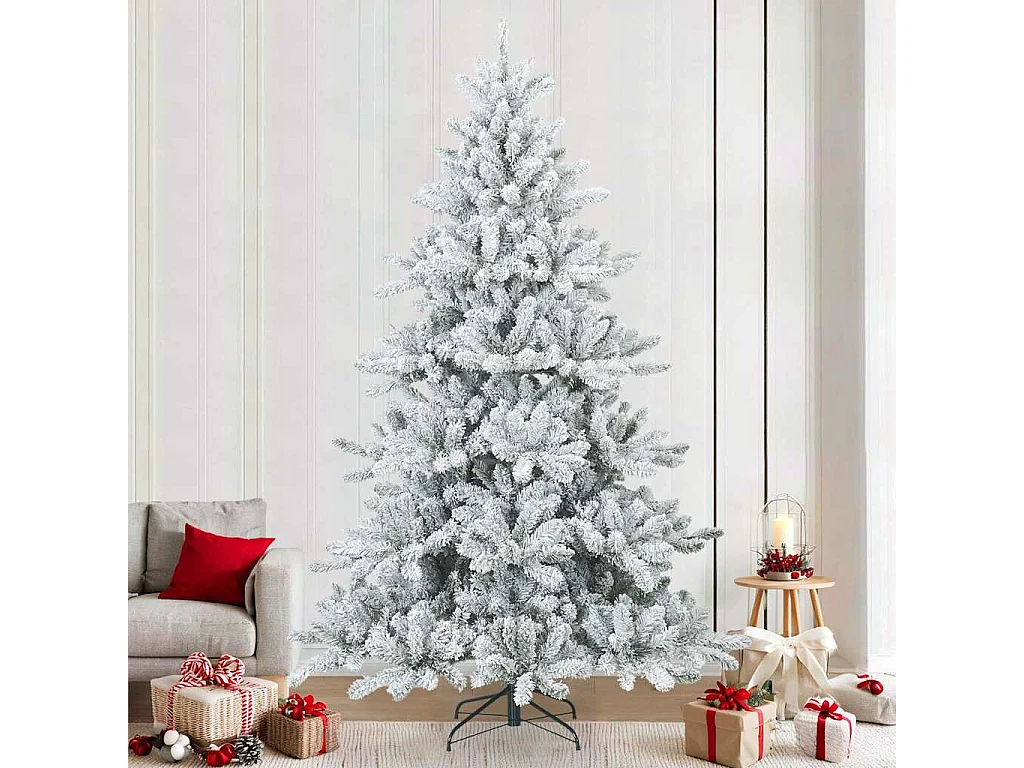 Albero di Natale artificiale con rami flessibili, soffice di neve