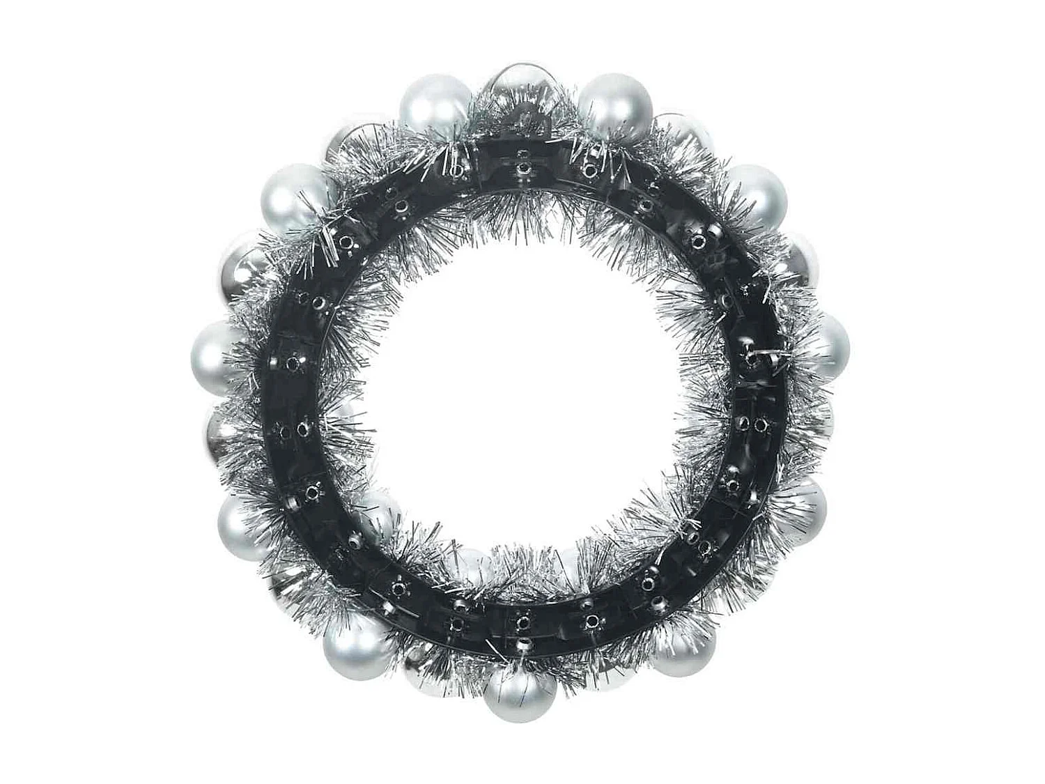 Couronnes de Boules de Noël 2 pcs Argent 33 x 33 x 7 cm