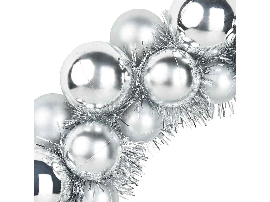 Couronnes de Boules de Noël 2 pcs Argent 33 x 33 x 7 cm